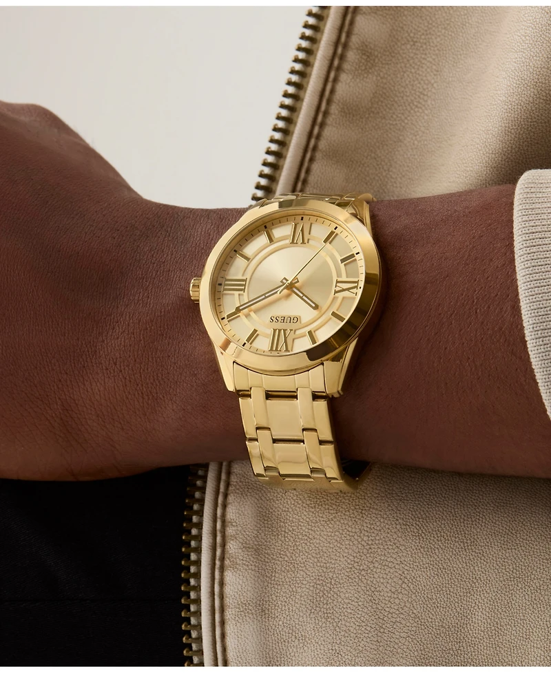 Guess Men's Analog Gold-Tone Stainless Steel Watch