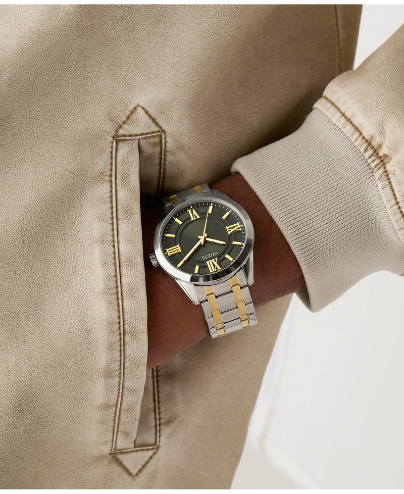 Guess Men's Analog Two-Tone Stainless-Steel Watch, 44mm