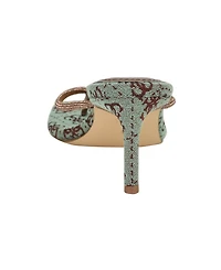 Guess Women's Mayan Rhinestone Thong Kitten Heel Sandals