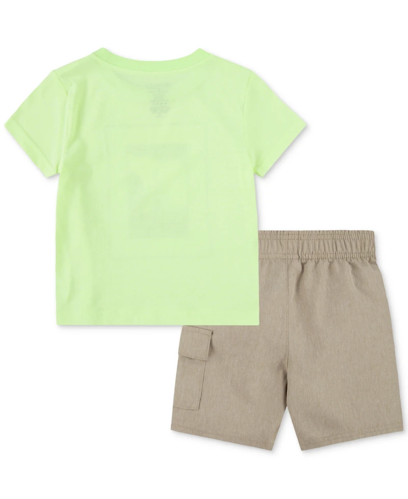Hurley Toddler Boys Vortex Check Graphic T-Shirt & Shorts, 2 Piece Set