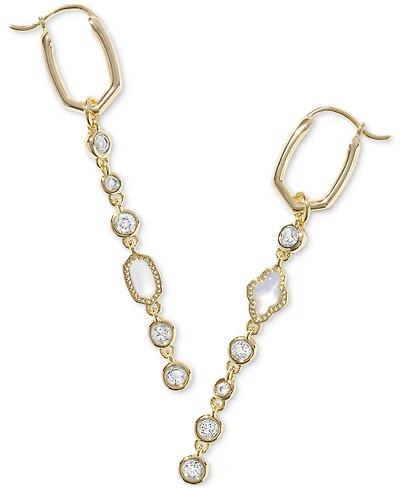 Kendra Scott 14k Gold-Plated Mixed Stone Mismatch Charm Huggie Hoop Earrings