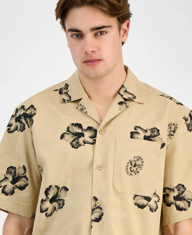 Hugo by Boss Men's Elligino Relaxed-Fit Stretch Floral Button-Down Camp Shirt