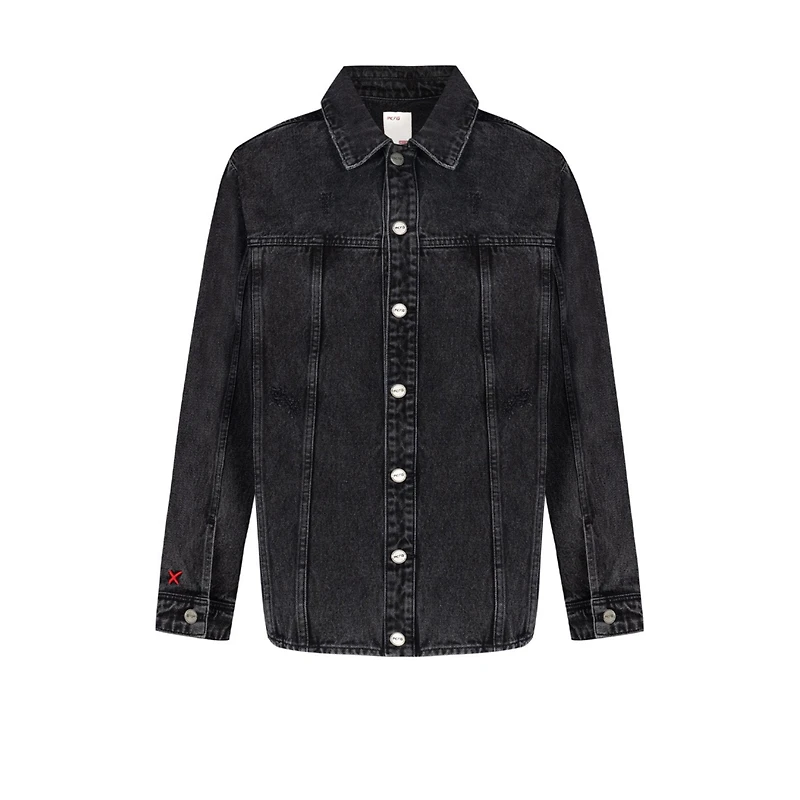 Pcfg Men's Free Heaven Destroyed Denim Jacket