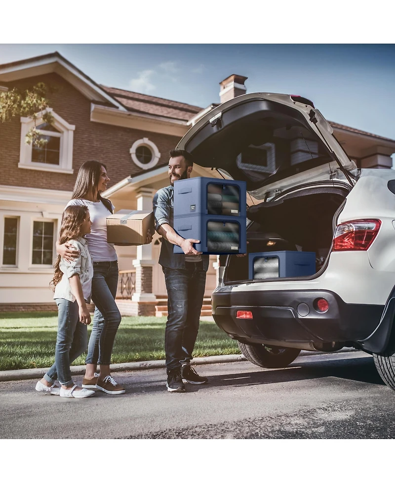 Sorbus Pack Foldable Storage Box - Metal Frame, Oxford Fabric, Large Window & Handles - Organization for Bedroom