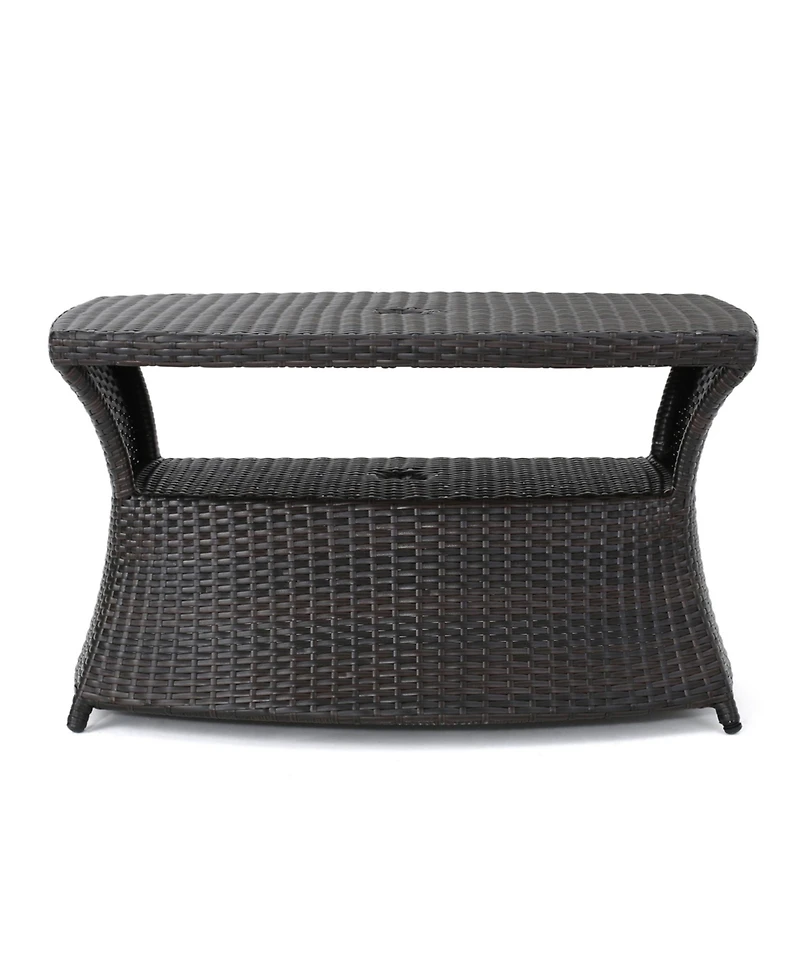 Streamdale All-in-One Outdoor Side Table Stylish Serving and Coffee Table with Umbrella Hole