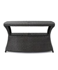 Streamdale All-in-One Outdoor Side Table Stylish Serving and Coffee Table with Umbrella Hole