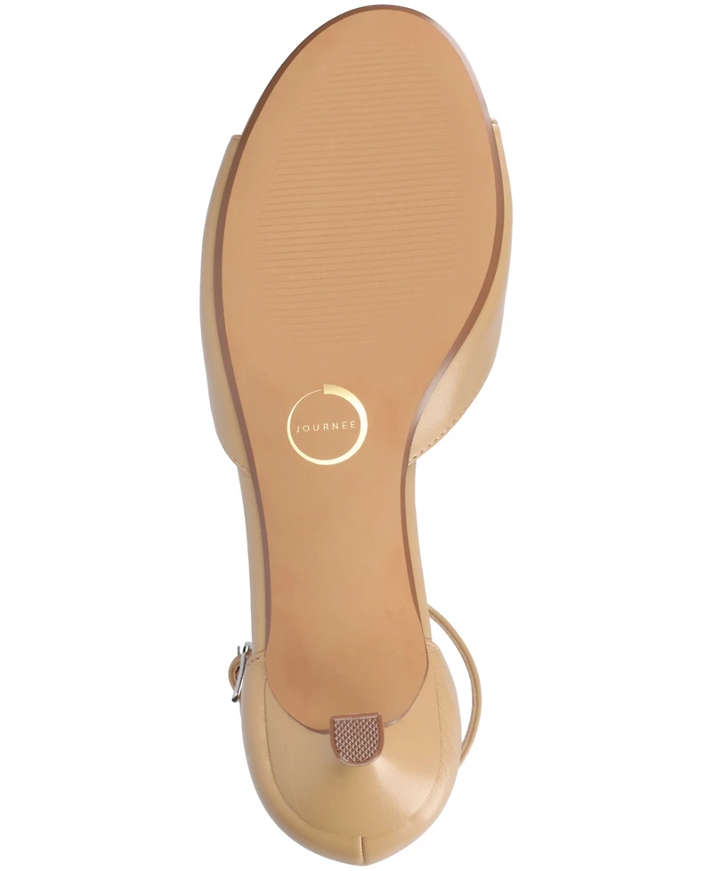 Journee Collection Women's Jezzie Peep Toe Kitten Heel Dress Sandals