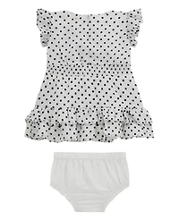 Guess Baby Girls 2-Piece Short Sleeve Chiffon Dress and Coordinating Bloomer Set