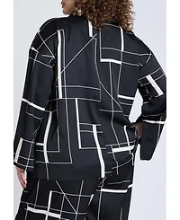 Eloquii Women's Double Breasted Oversized Shirt