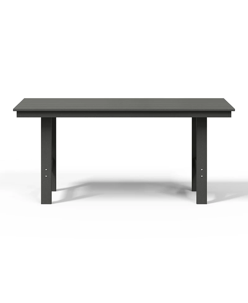 Outdoor Modern Hdpe 66" Wide Rectangle Patio Dining Table for 6