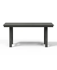 Outdoor Modern Hdpe 66" Wide Rectangle Patio Dining Table for 6