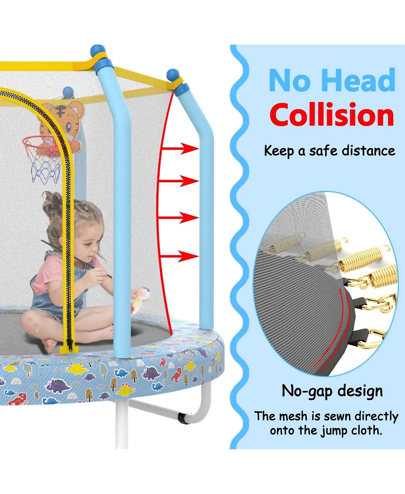 Streamdale 55-inch Trampoline for Kids Indoor & Outdoor Small Toddler Trampoline with Basketball Hoop