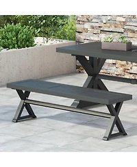 Streamdale Outdoor Dining Bench, Antique Matte Black