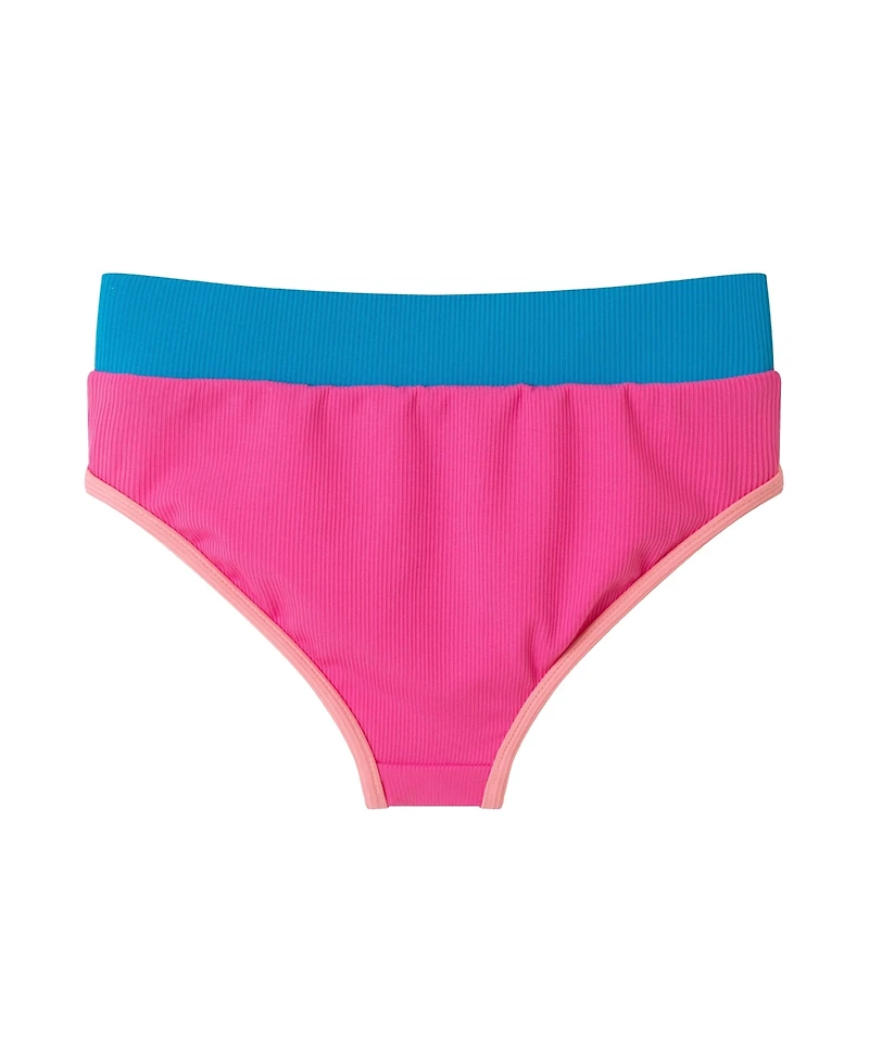 Toddler/Child Girls Ribbed Colorblock Two-Piece Swimsuit