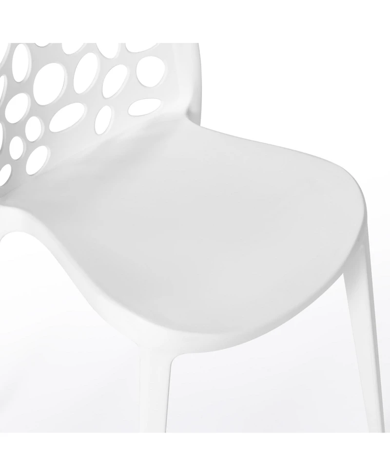 Outdoor Modern Stackable Patio Dining Chairs (Set of 2)