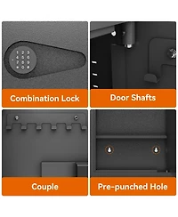 Concealed Wall Safe with Keypad & Removable Shelves for Firearms and Valuables