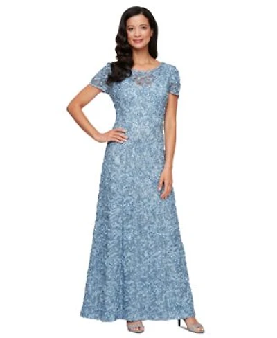 Alex Evenings Womens Soutache Sequin A Line Dress