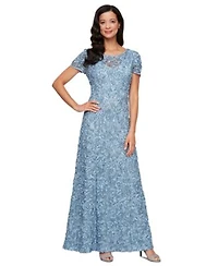 Alex Evenings Womens Soutache Sequin A Line Dress