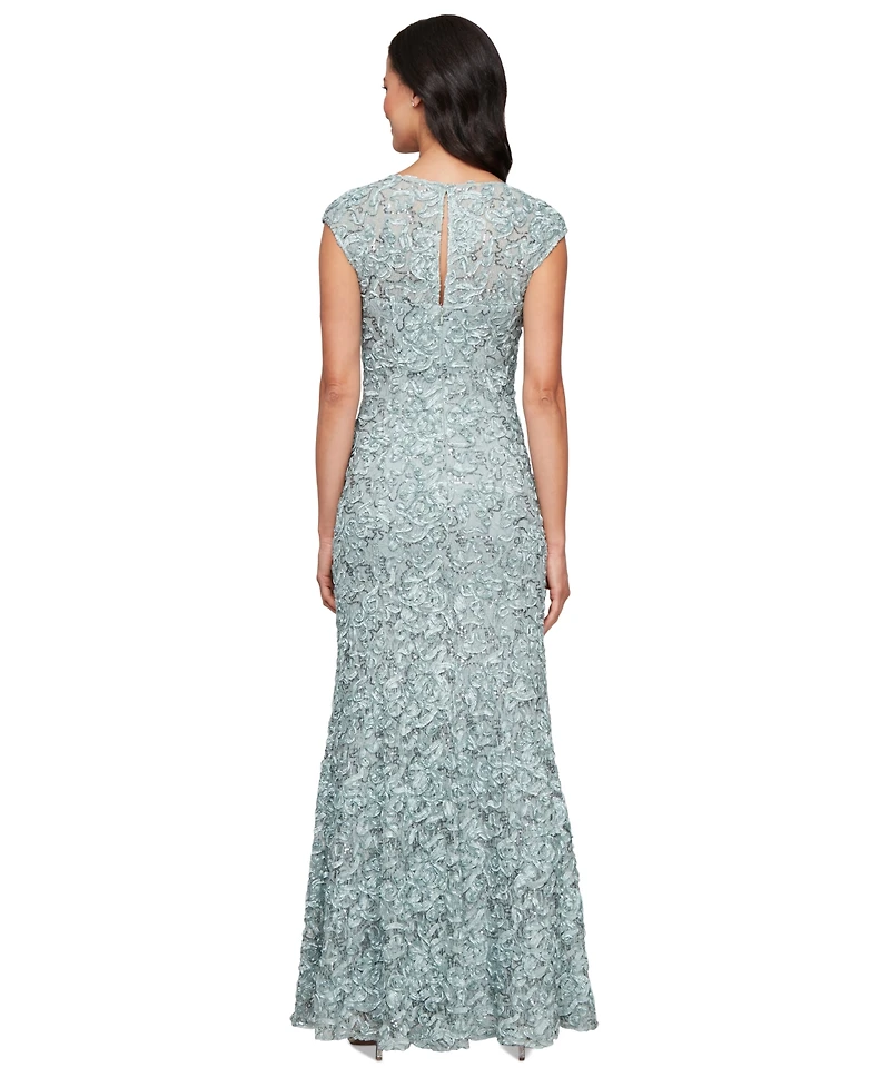 Alex Evenings Petite Sequin Sweetheart Wrap Gown