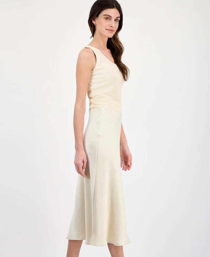 Anne Klein Women's Flared Pull-On Midi Skirt