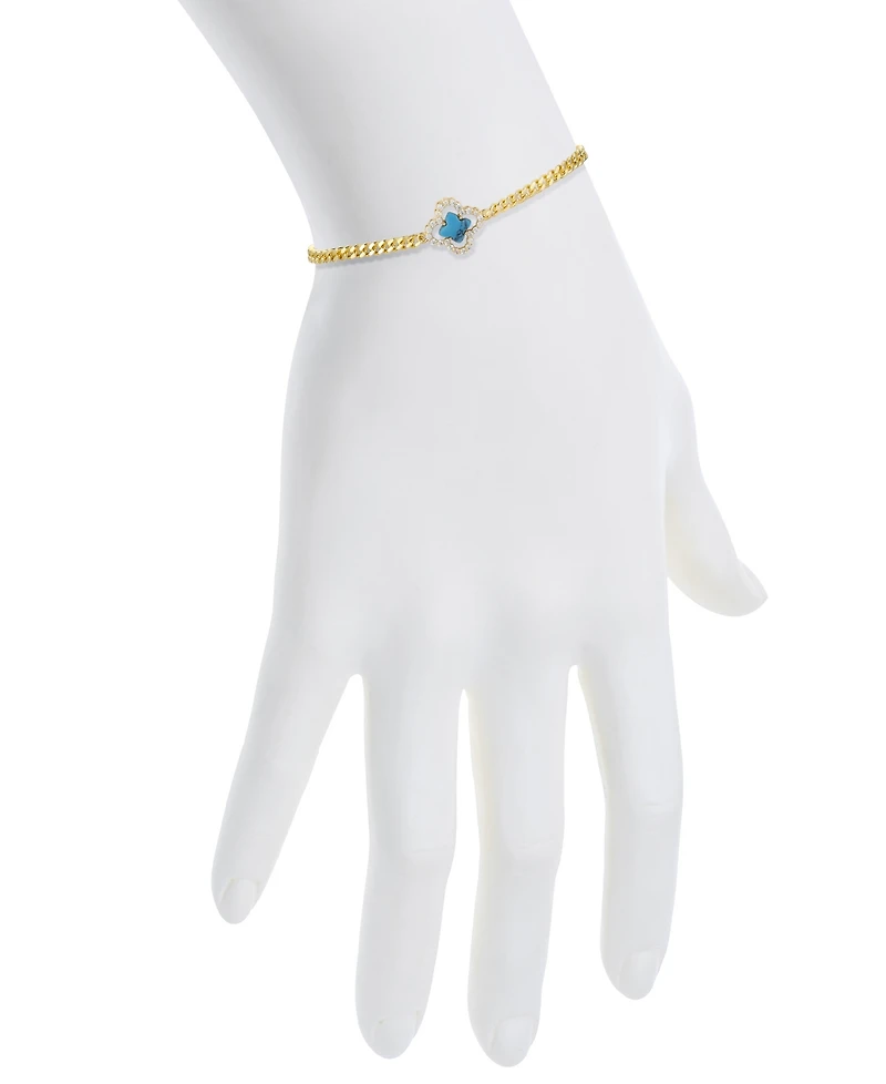 Unwritten Imitation Turquoise Clover Bolo Bracelet
