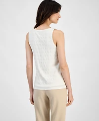 Anne Klein Women's Textured-Knit Scoop-Neck Tank