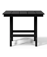 Outdoor Hdpe 36" Square Patio Dining Table with Umbrella Hole