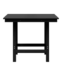 Outdoor Hdpe 36" Square Patio Dining Table with Umbrella Hole