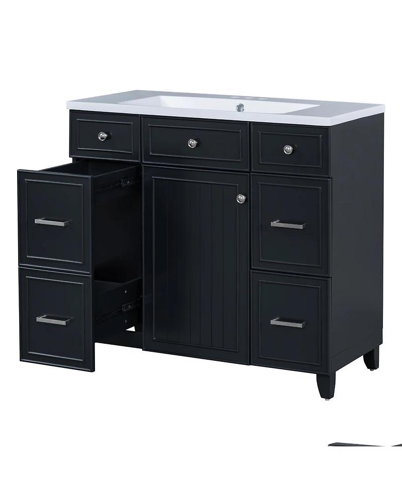 Streamdale 36" Vanity Set with Sink Black Shaker, Soft Close