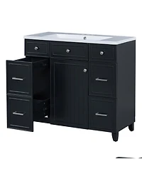 Streamdale 36" Vanity Set with Sink Black Shaker, Soft Close