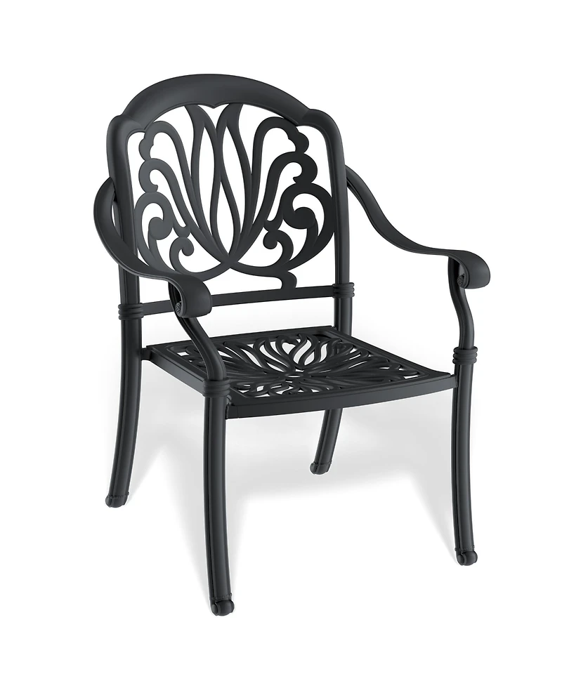 Streamdale 5-Piece Set Of Cast Aluminum Patio Furniture With Black Frame and Seat Cushions In Random Colors