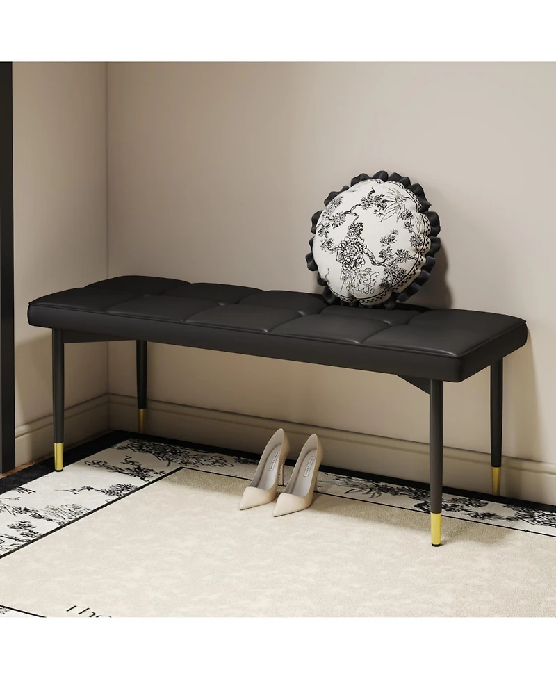 Streamdale Multifunctional Black Shoe Bench, 47"x16