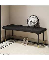 Streamdale Multifunctional Black Shoe Bench, 47"x16