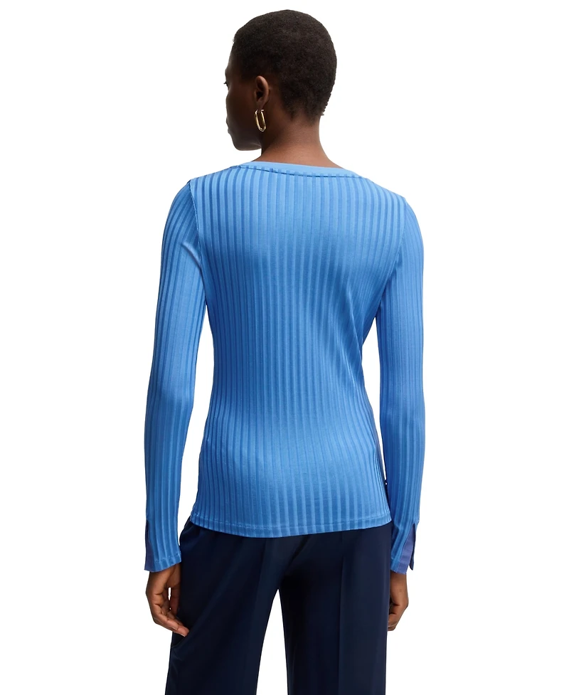 Boss by Hugo Women's Long-Sleeved V-Neck Top
