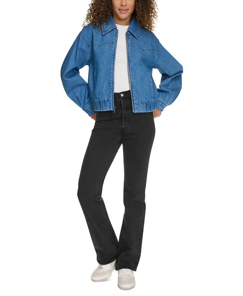Levi's Women's Western Zip-Front Denim Bomber Jacket