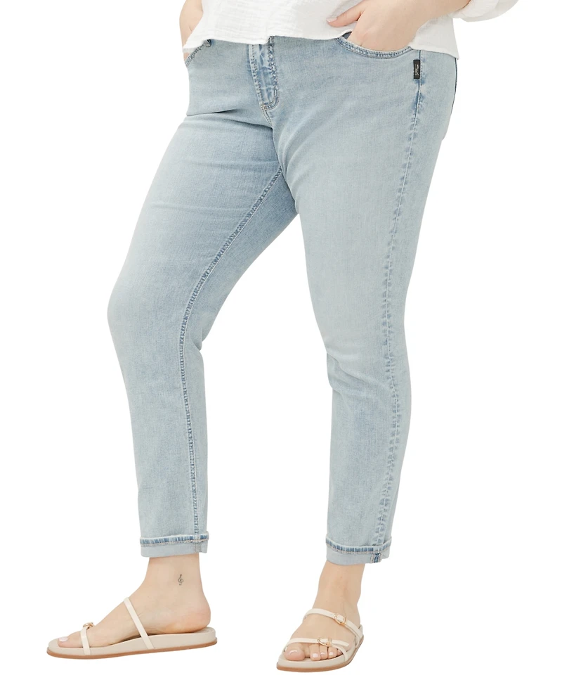 Silver Jeans Co. Plus Size Girlfriend Mid Rise Skinny Leg Jeans