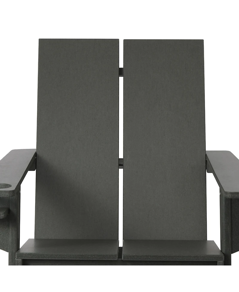 Outdoor Hdpe Modern Adirondack Chair with Cup Holder
