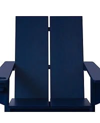 Outdoor Hdpe Modern Adirondack Chair with Cup Holder