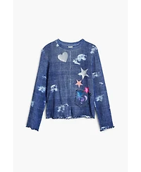 Desigual Girls Girls's Denim T-shirt with stars