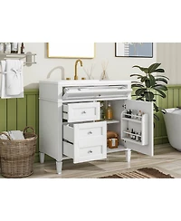 Streamdale 36" Modern Bathroom Vanity with Sink and Storage (2 Drawers + Tip-Out)