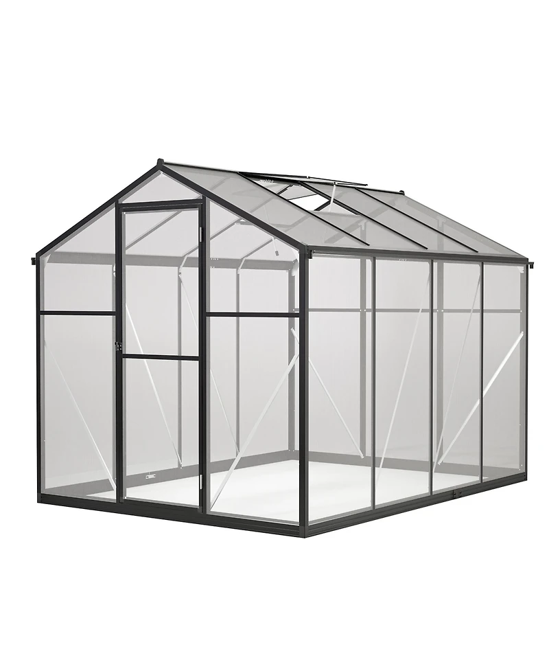 Streamdale Walk-In Greenhouse 6x8 Ft Outdoor Polycarbonate with Roof Vent