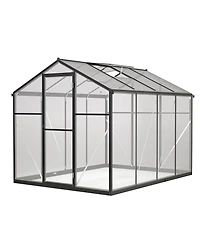 Streamdale Walk-In Greenhouse 6x8 Ft Outdoor Polycarbonate with Roof Vent