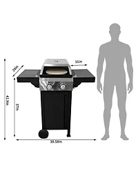 Streamdale 2 Burner Gas Grill and Pizza Oven for Outdoor Cooking While Camping or Tailgating