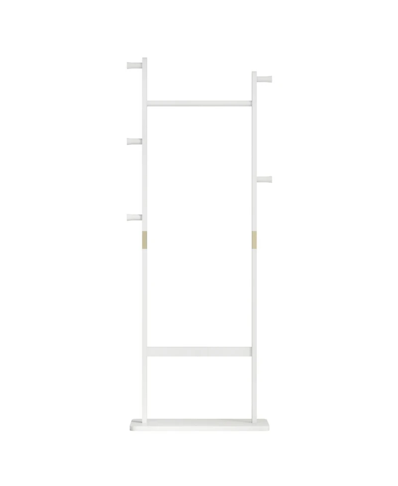 Streamdale Solid Wood Coat Rack (23.6" x 11" x 64.1") for Bedroom/Entryway/Living Room (White)