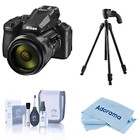 Nikon Coolpix P950 Digital Camera, Bundle with Takama Aluminum 3-Section Tripod with 3-Way Head, Cleaning Kit, Microfiber Cloth