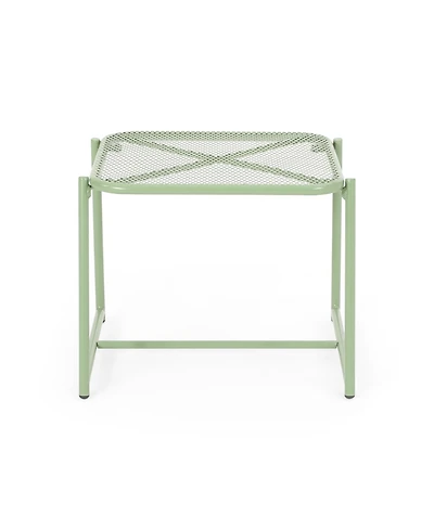 Streamdale 15.5" Modern Mesh Motif Side Table for Outdoor Spaces