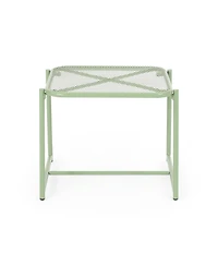 Streamdale 15.5" Modern Mesh Motif Side Table for Outdoor Spaces