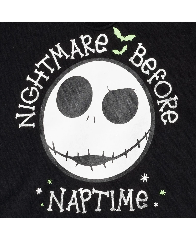 Nightmare Before Christmas Baby Boys Disney Fleece Pullover Hoodie Bodysuit and Pants 3 Piece Outfit Set
