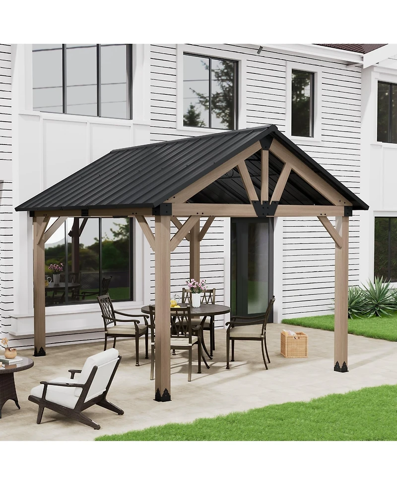 10 x 12 ft. Wood Gazebo Cedar Framed Wooden Gazebo