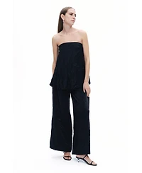 Nocturne Women's Wrinkled Strapless Blouse